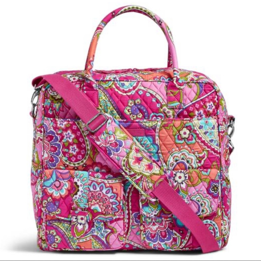Vera Bradley Grand Cargo Bag Pink Swirls